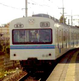 写真６：行田駅に到着する秩父鉄道の電車。