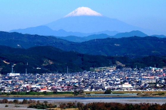 写真１－１：牧之原公園から見た富士山。