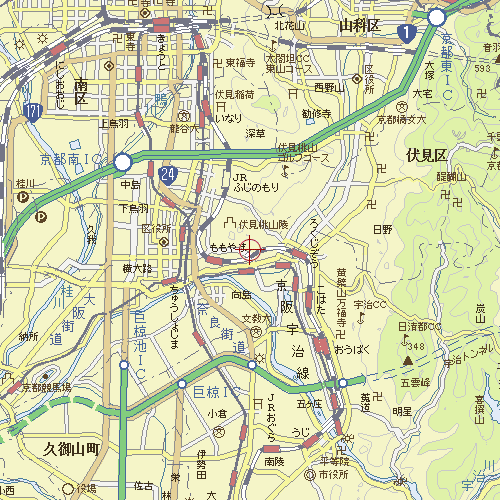 洛南の広域図。