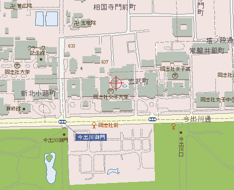 京都冷泉家の地図。
