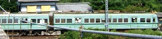 車輌２−３：塩郷吊橋から見えた各駅電車。