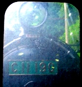 写真５−４：客車のフロントガラスを通して撮ったＳＬのヘッド。