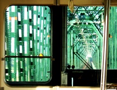 写真２－１：ＪＲ車内から見た大井川鉄橋。