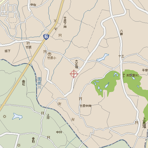 茨城県：東茨城郡美野里町大字竹原の詳細地図。