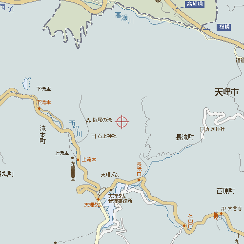 石上神宮付近の地図。
