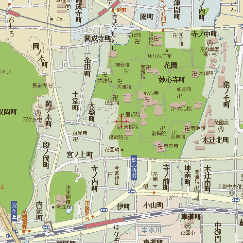 妙心寺の詳細地図。