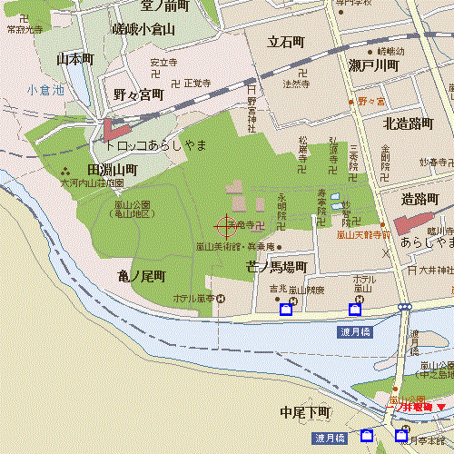 天竜寺の詳細地図。