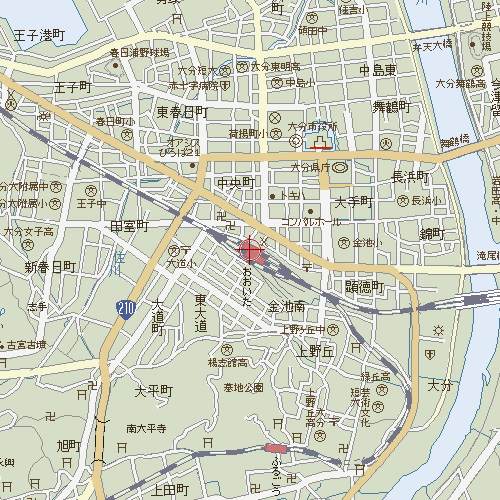 大分市の地図。