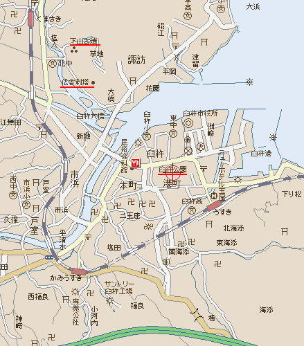 臼杵市の地図。
