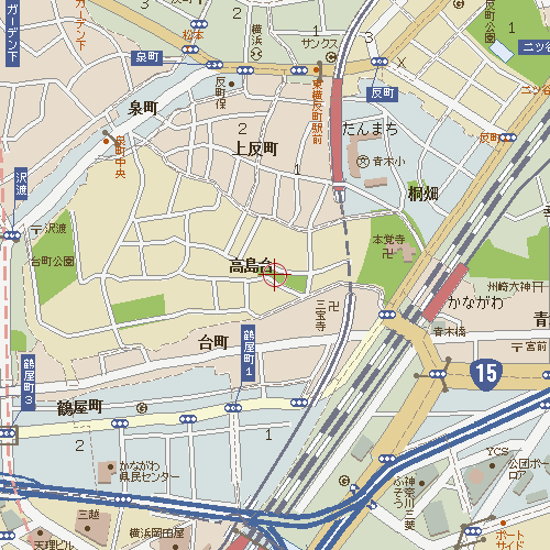 高島台付近の詳細地図。
