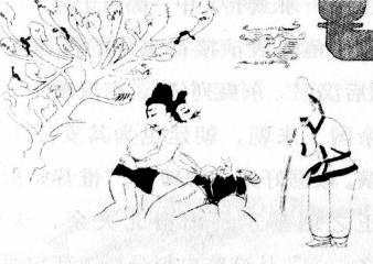 画像１：中国集安市の高句麗壁画古墳の相撲図１。