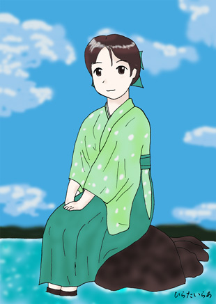 暑中見舞いには遅れてしまい、トップに飾っただけ。しかも１周年絵にそそくさ切り替えてしまい…