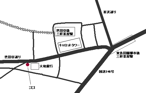 三軒茶屋将棋倶楽部の地図地図