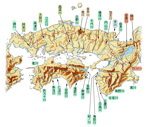 川の地図 近畿 中国 四国