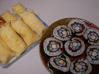飾り巻き寿司とクレープ