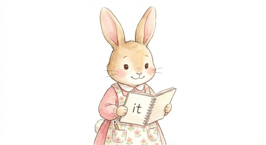 itのノートを持つウサギのイラスト