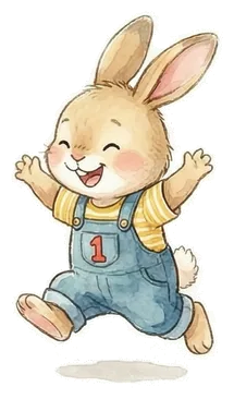 ジャンプするウサギのイラスト