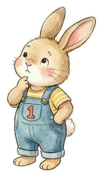 考えているウサギのイラスト